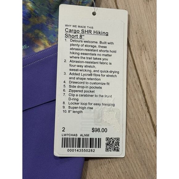 NEW Lululemon Cargo high rise running pockets Hiking Shorts colorful Size 2 - Picture 4 of 7